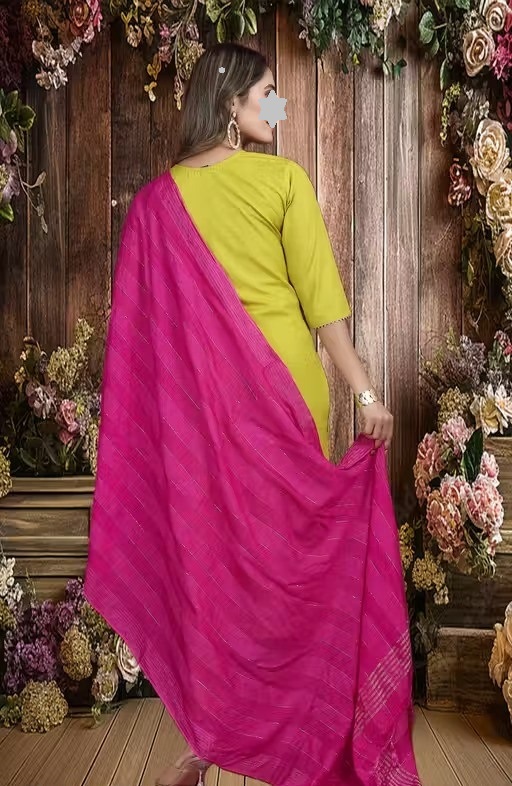 Women Fashion Trending Embrodered Kurta With Pant And Dupatta Set Set Color 2 (KS146)