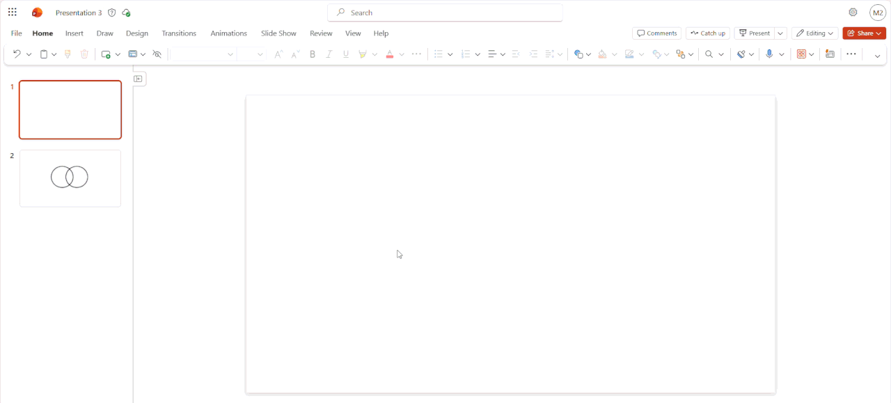 PowerPoint workspace interface demonstration