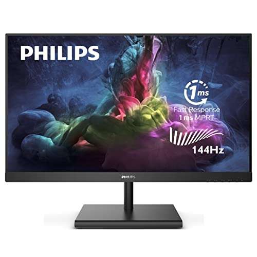 PHILIPS Monitor de computadora sin Marco, Full HD, 124% sRGB, FreeSync 144Hz, VESA, Negro, 27 Pulgadas Full HD (272E1GSJ) 
