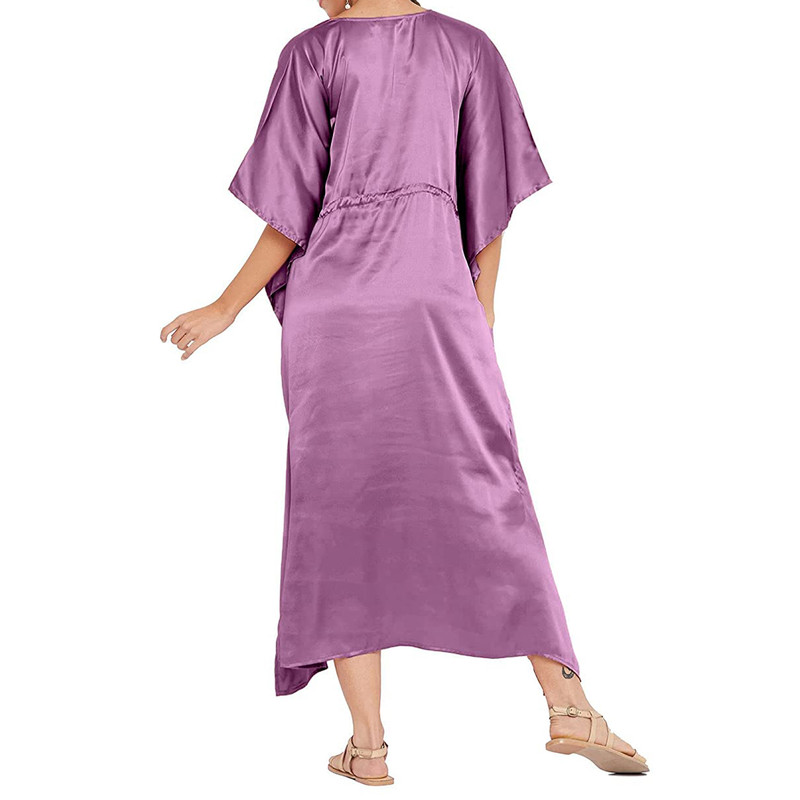 Women Satin Silk Nightdress Lingerie Sleepwear Nightgown Maxi Robe Loungewear - Picture 92 of 125