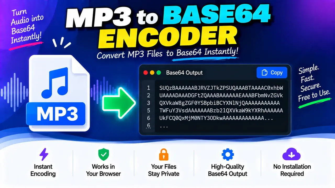 Fast Mp3 To Base64 Encoder - 100% Secure