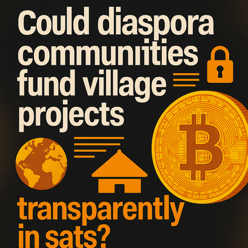 Could diaspora communities fund village projects transparently in sats?