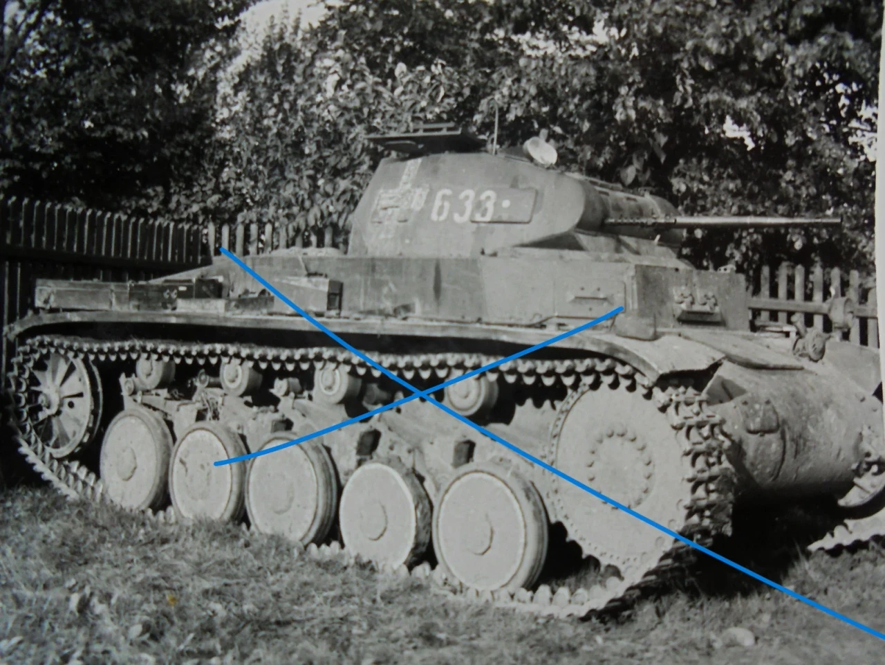 Polen 1939 abgeschossener deutscher Panzer b Sochczew ( Masowien )