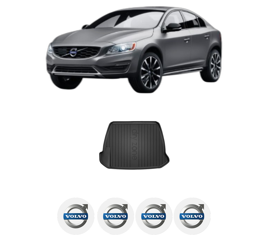 Tavita Portbagaj VOLVO S60 II Cross Country (134) din 2015-2018, Protectie Portbagaj Auto, 4x Stickere auto cu VOLVO