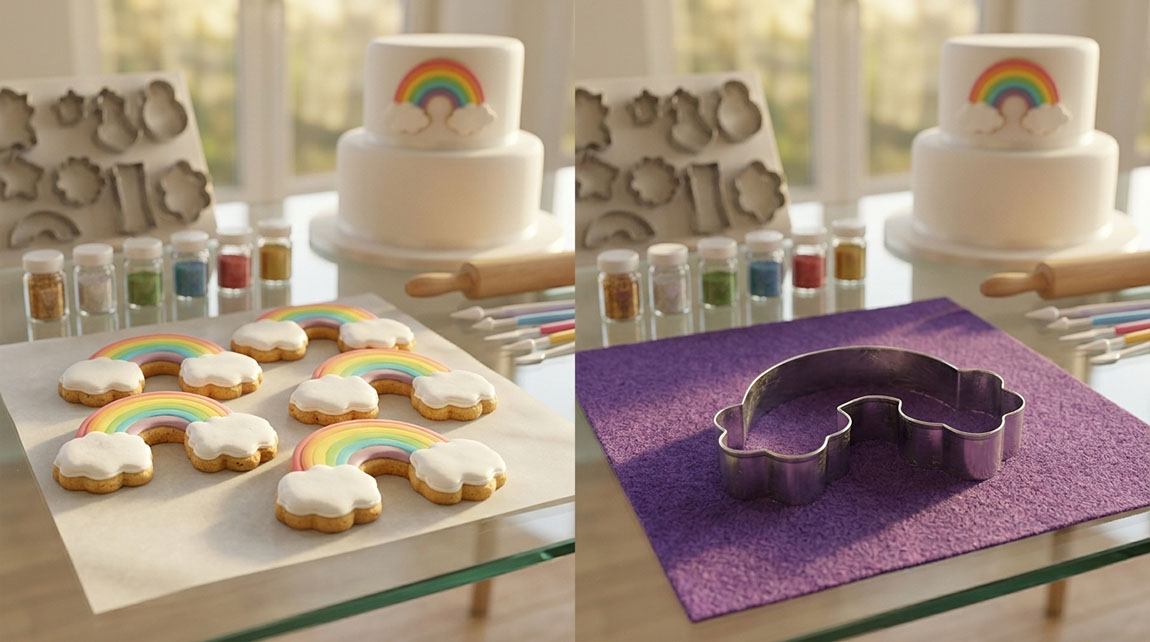 Cortador en acero arcoiris nube para decorar galletas decoradas 