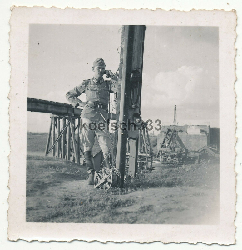 6 Fotos Slawjansk Russland Pioniere Brücke Dampflok Belastungsprobe Feldtelefon6