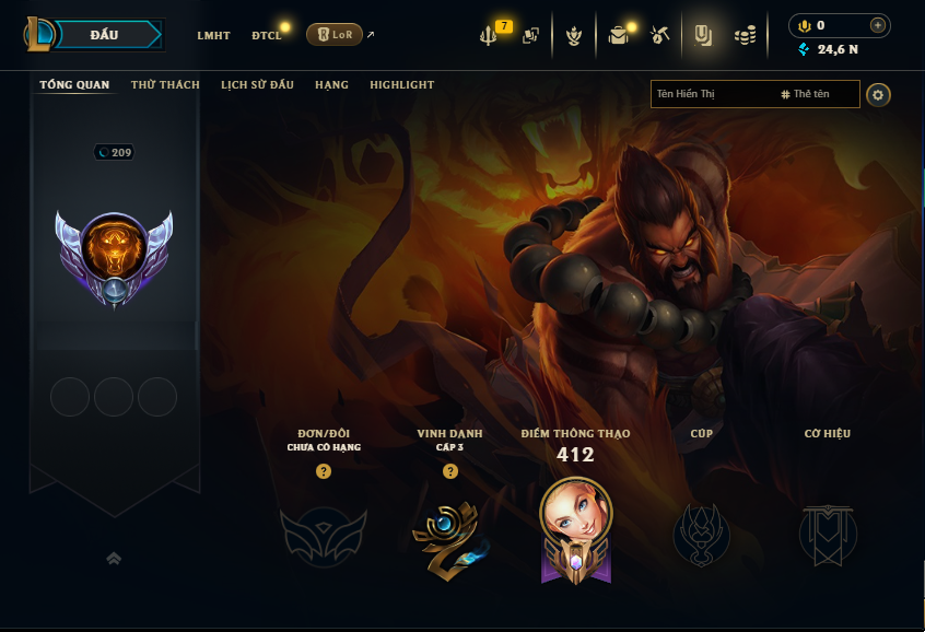 Acc LMHT # - Không Khung