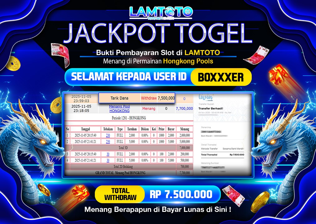 BUKTI JACKPOT LUNAS LAMTOTO