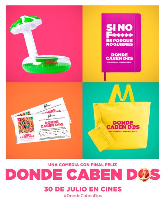 SORTEAMOS REGALOS DE LA PELÍCULA “DONDE CABEN DOS” QUE SE ESTRENA EL 30 DE JULIO