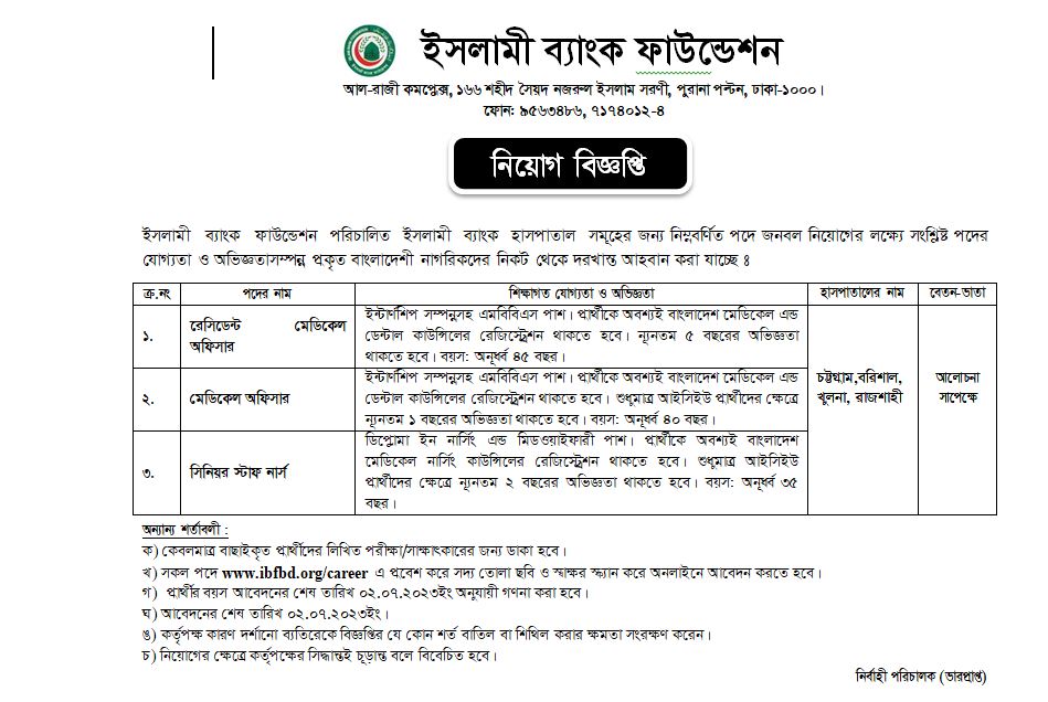 Islami Bank Foundation Job Circular 2023