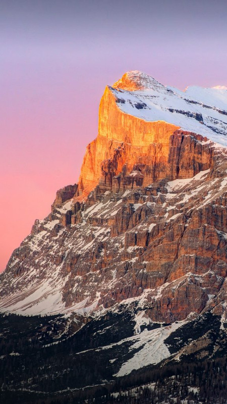 Last rays of sun on Sasso della Croce (Sass dla Crusc), Dolomites, South Tyrol, Italy 2