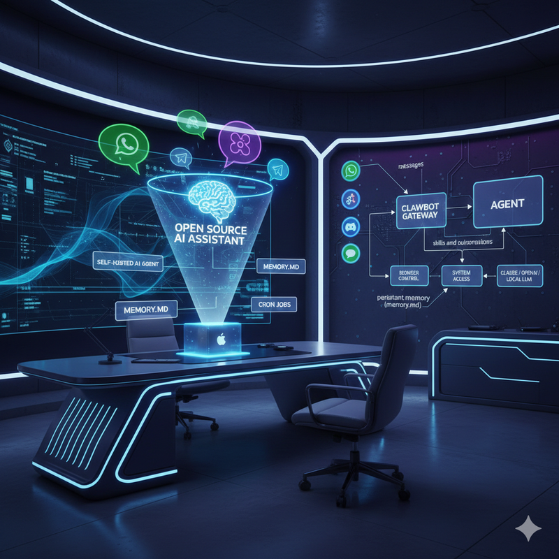 Architecture diagram of Clawdbot Gateway and Agent connections