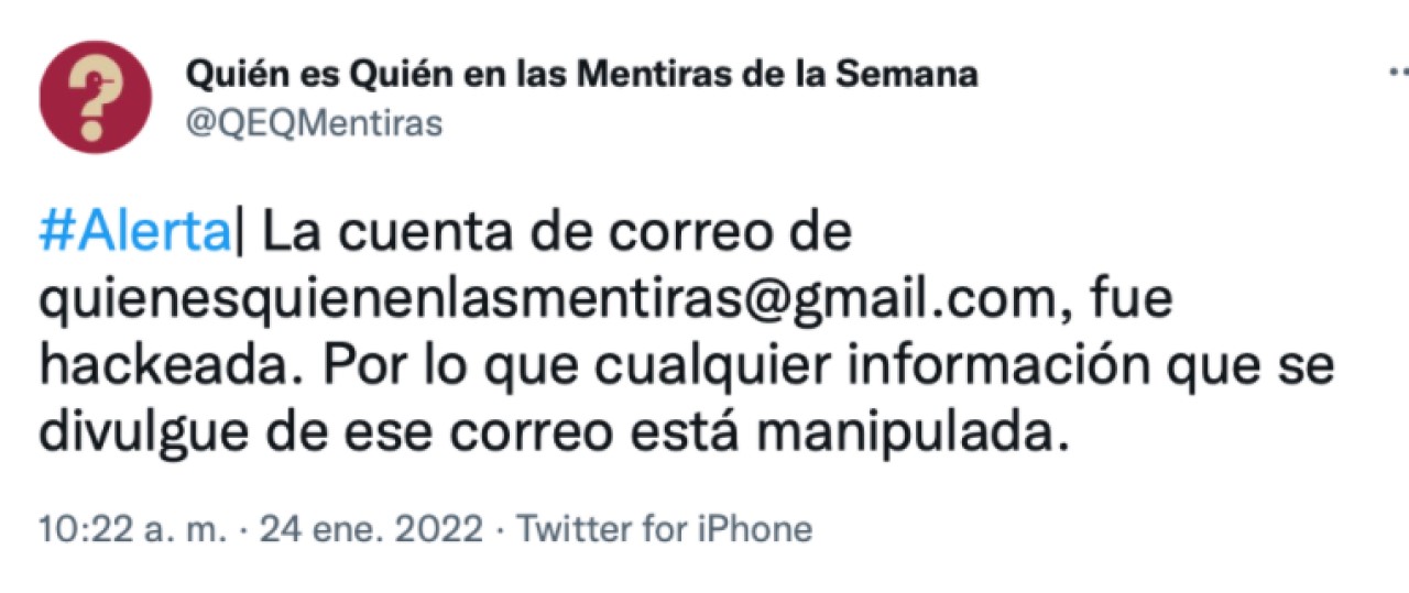 Hackean el mail de ‘Quién es Quién en las Mentiras’ a una semana de estrenarse