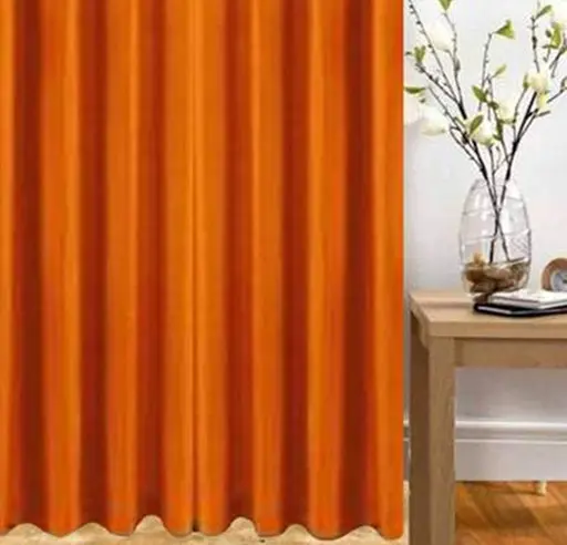 RICHLINEN Attractive Plain Crush Curtain For Door & Window ,Orange (Pack of 3pcs) (R701)