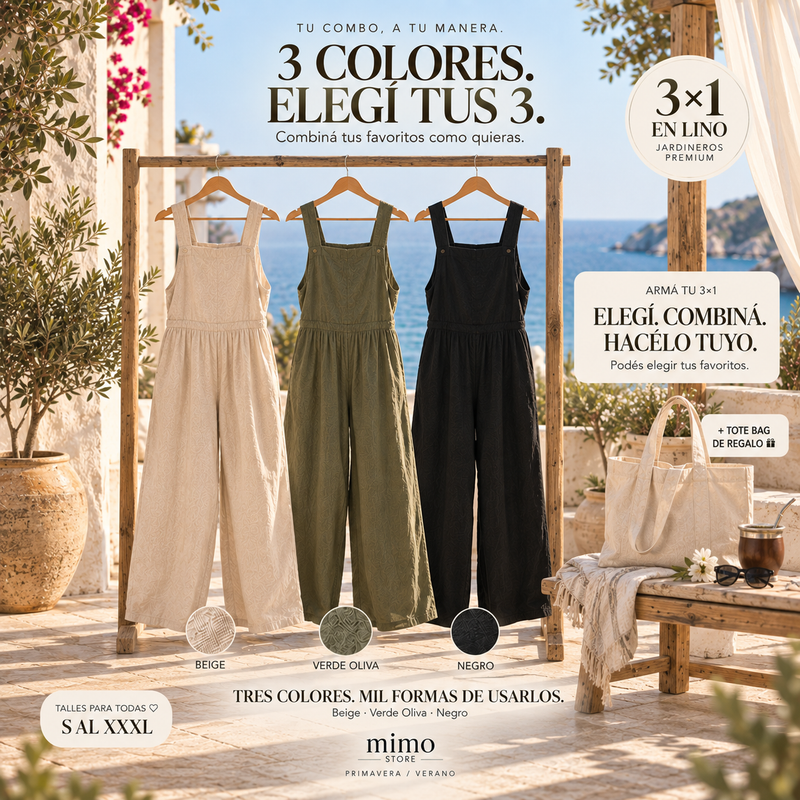 Jardinero lino premium detalle MIMO