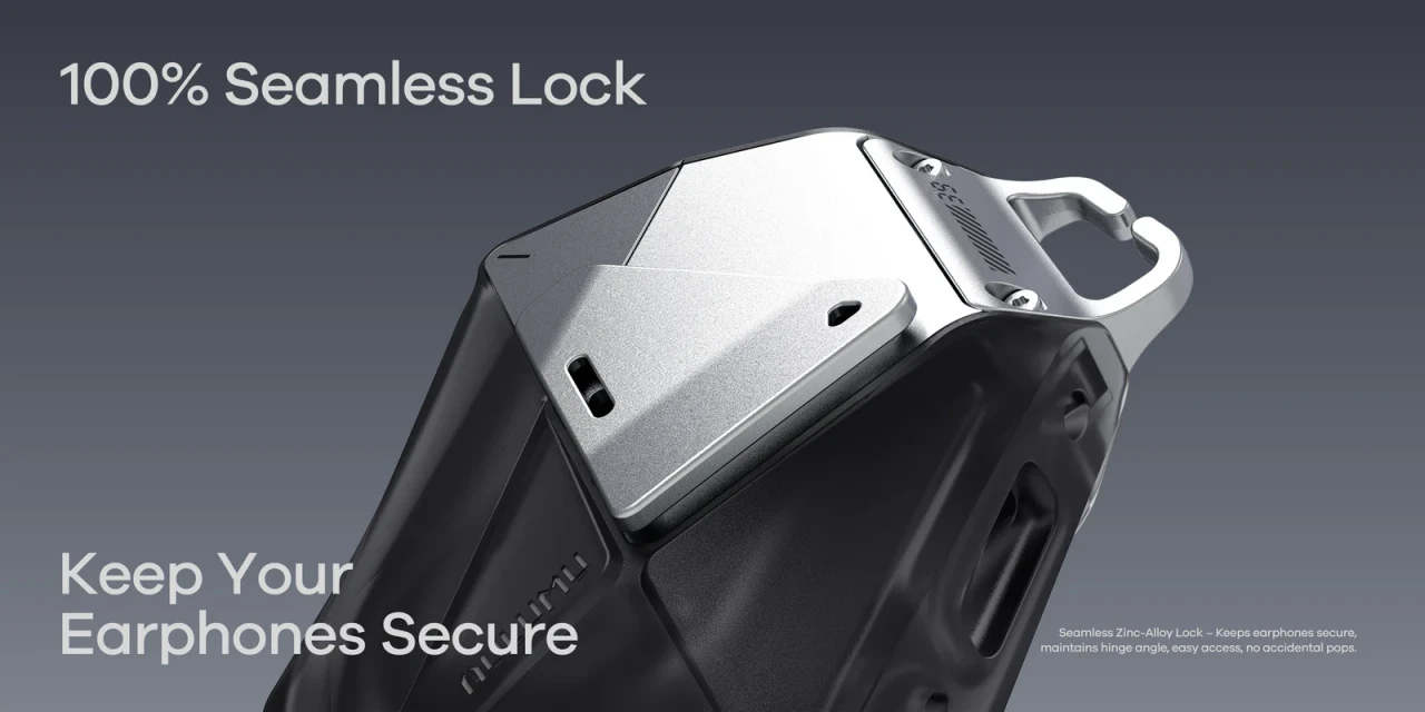 Husa pentru AirPods Pro 3, Aulumu A39 Geometric, TPU rezistent si Aliaj de zinc, finisaj mat premium, Snur detasabil, Protectie Antisoc, Compatibila incarcare wireless, Negru A39 07