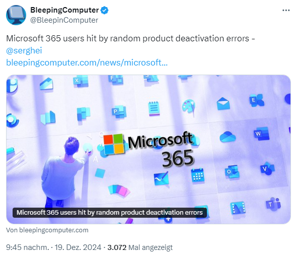 Microsoft 365 deactivated