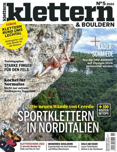 Cover: Klettern und Bouldern Magazin No 05 2022