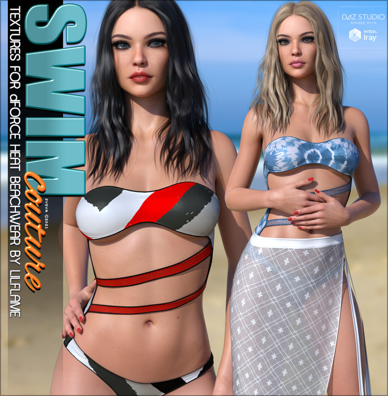 SWIM Couture Textures for dForce Heat Beachwear G8F