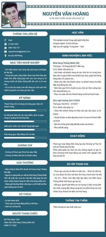 bảng mẫu cv xin việc