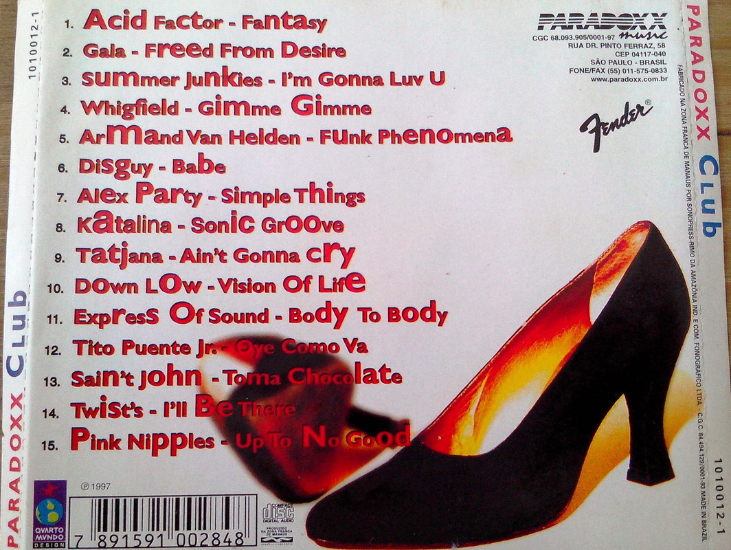 paradoxx - 23/02/2023 - Various – Paradoxx Club (CD, Compilation)(Paradoxx Music – 1010012-1)  1997 Paradoxx-Club-verso