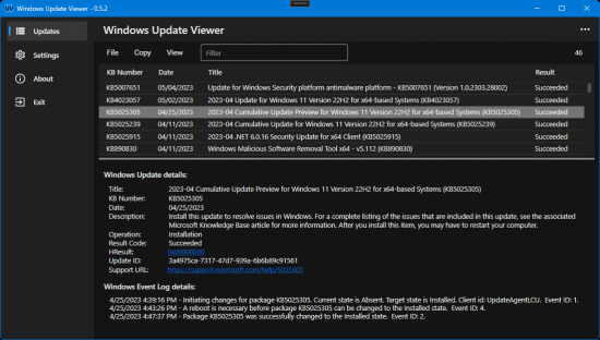 Windows Update Viewer 0.5.16.0