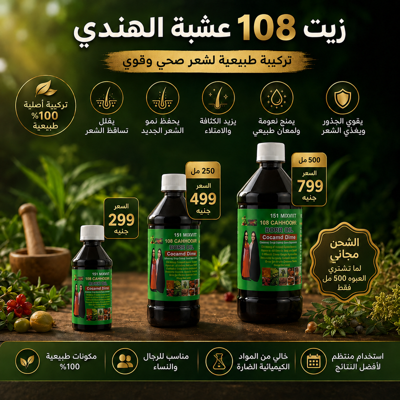 أحجام وأسعار زيت 108 عشبة