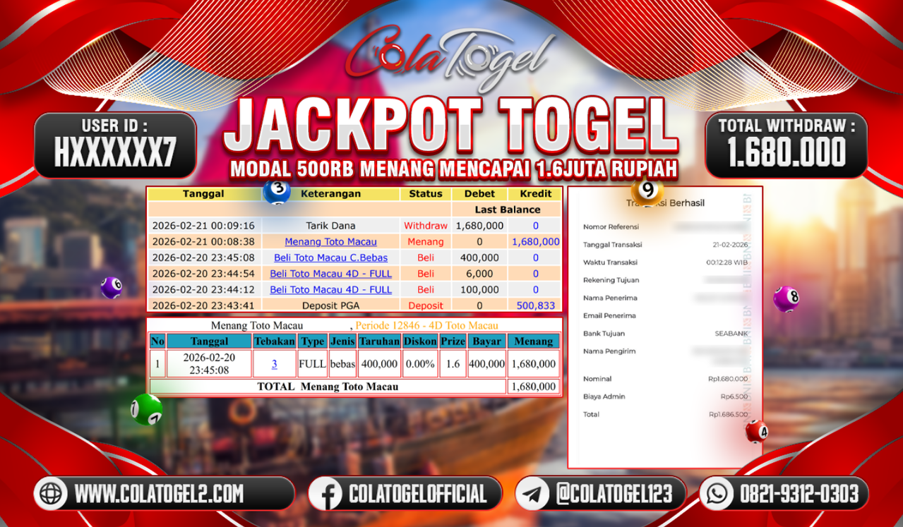 JACKPOT TOTO MACAU!!