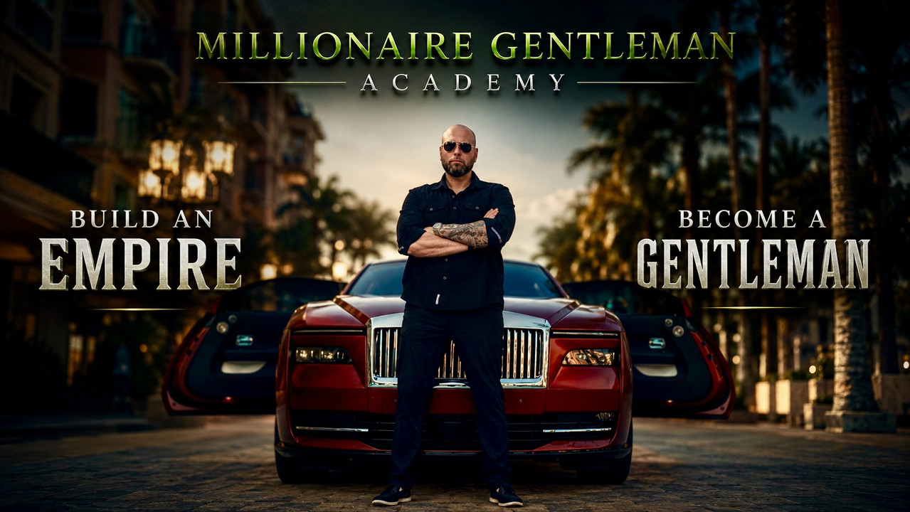 Millionaire Gentleman Academy presented by Conde University. Build an Empire. Become a Gentleman.