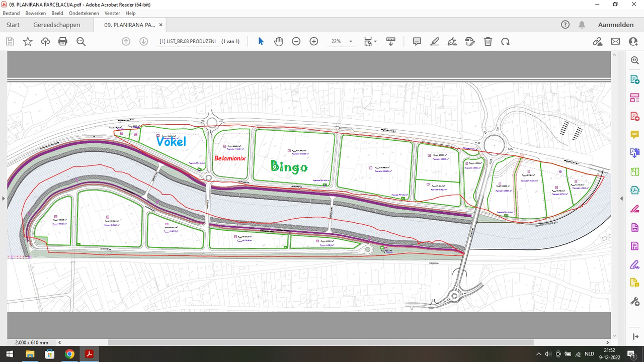 Pozicija prodanih parcela 1 2 3