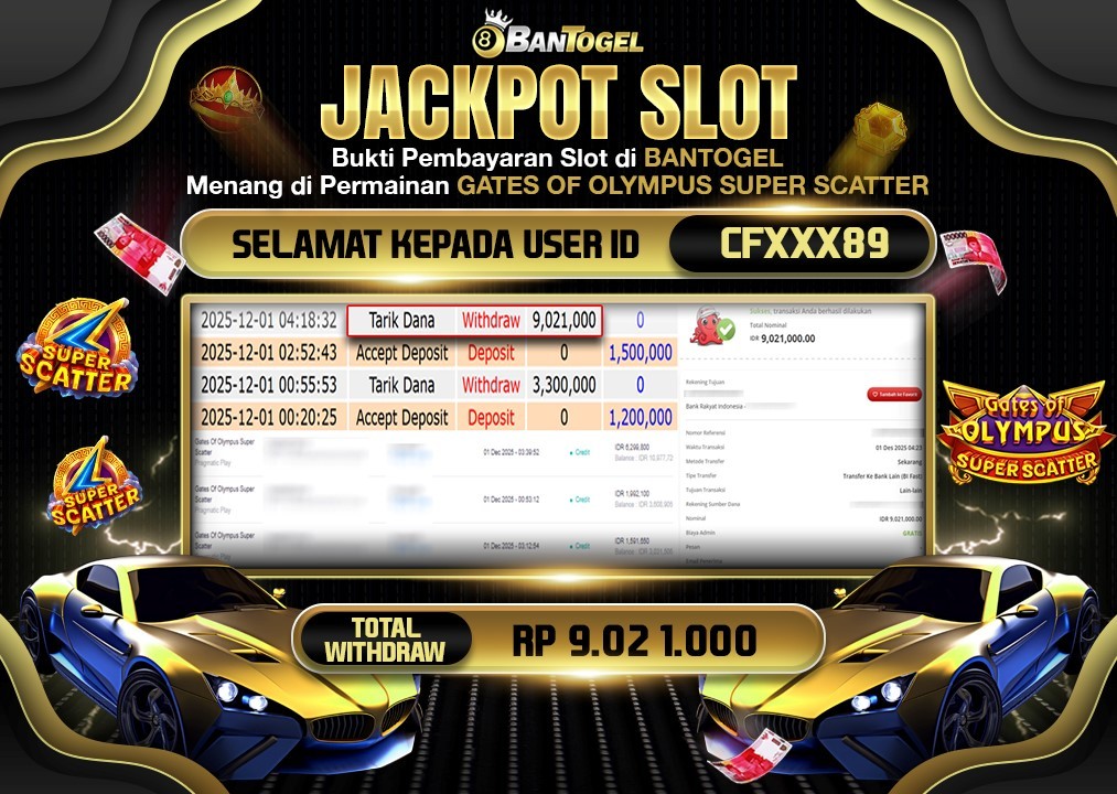 BUKTI JACKPOT LUNAS BANTOGEL