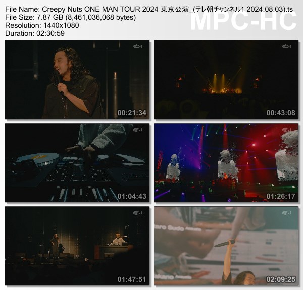 [TV-Variety] Creepy Nuts ONE MAN TOUR 2024 東京公演 (テレ朝チャンネル1 2024.08.03)