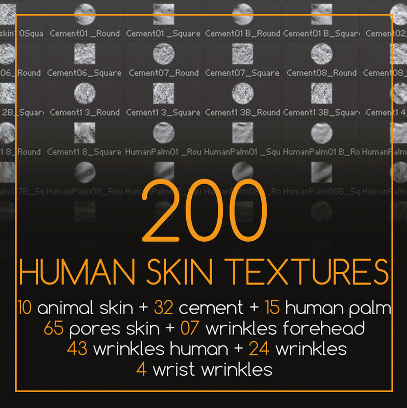 Gumroad – 200 Human Skin Textures