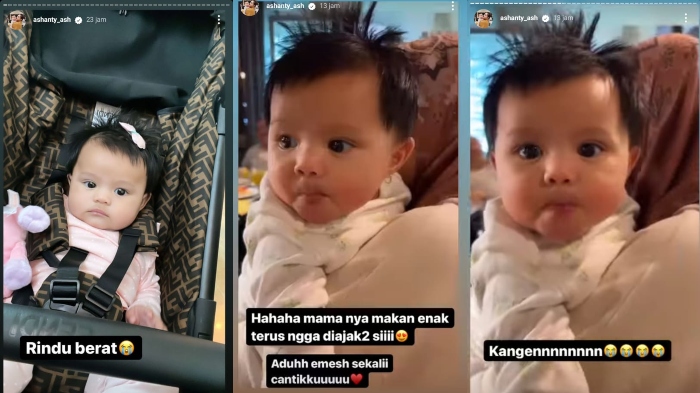 Tangkapan layar curhatan Ashanty saat merindukan Ameena yang sedang liburan ke Italia.