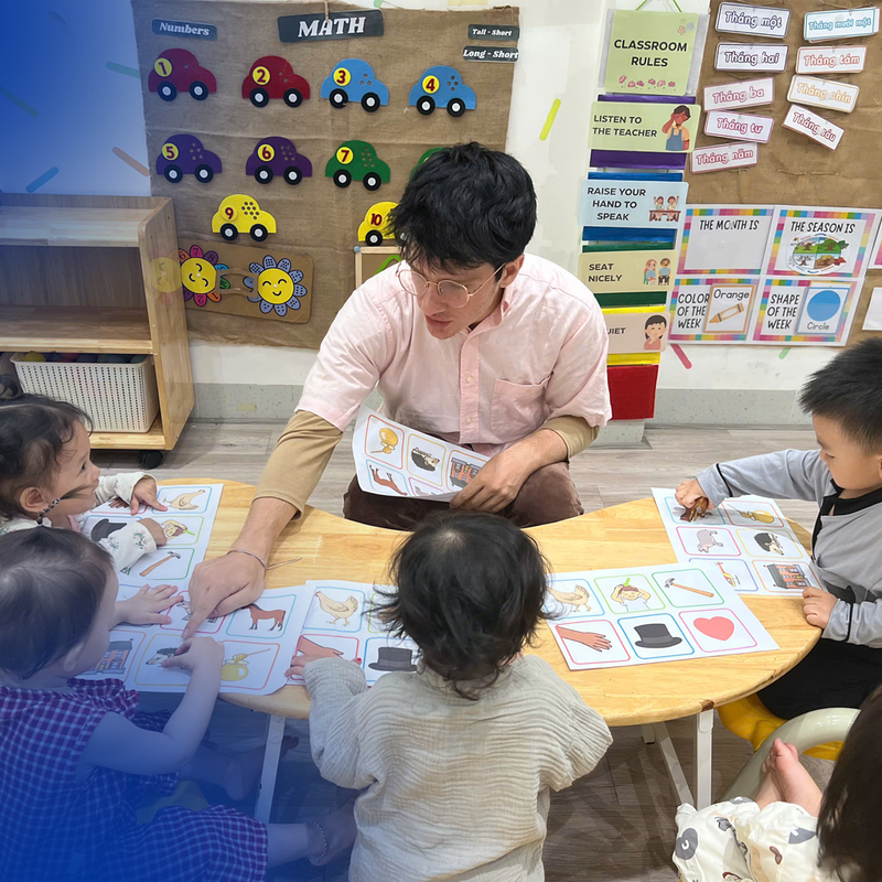 Child reading in bilingual library