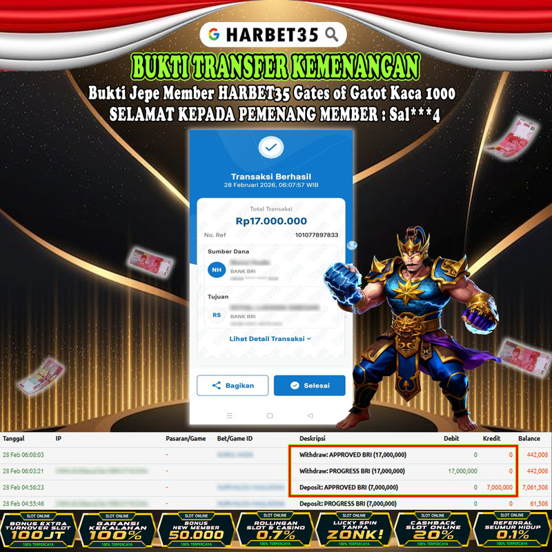 HARBET35 JEPE! Gates of Gatot Kaca 1000 Rp 17.000.000,- LUNAS!