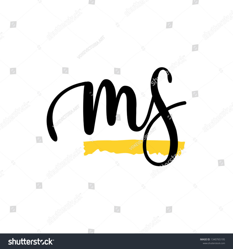 stock vector ms initial signature logo handwriting logo template vector 1340765195