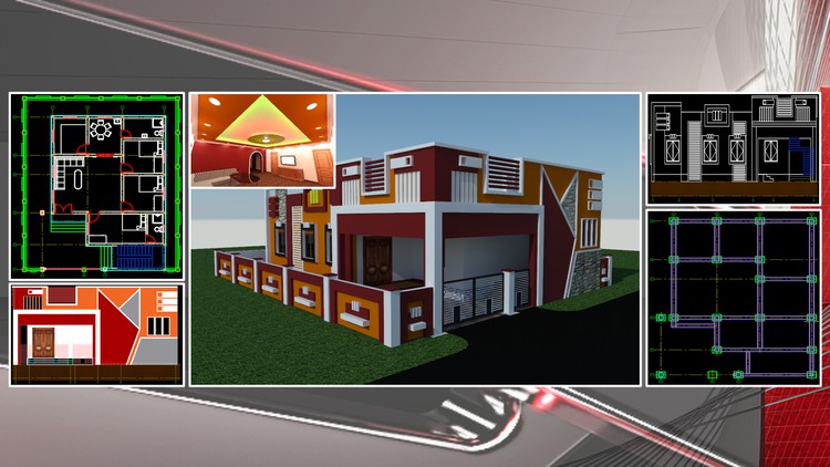 Udemy - AutoCAD 2D&3D Smart House Exterior + Interior Design Course