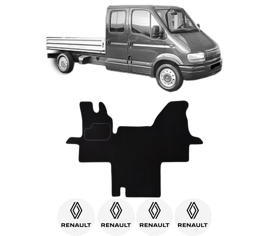 Set Covorase Presuri RENAULT MASTER II Platform/Chassis (ED/HD/UD) din 2002-2011, Auto, Material Textil Mocheta, 4 Stickere auto cu RENAULT