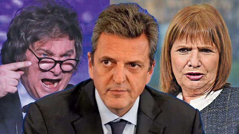 Milei, Massa y Bullrich