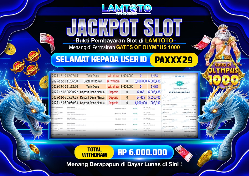 BUKTI JACKPOT LUNAS LAMTOTO