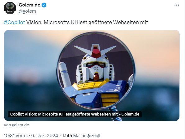 Copilot Vision liest Webseiten mit