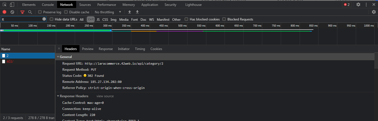 javascript - All Put & Delete route method Throw 302 error in my laravel vue js project - Stack Overflow javascript - All Put & Delete route method Throw 302 error in my laravel vue js project - Stack Overflow
