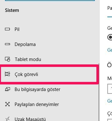 windows 10 çok görevli