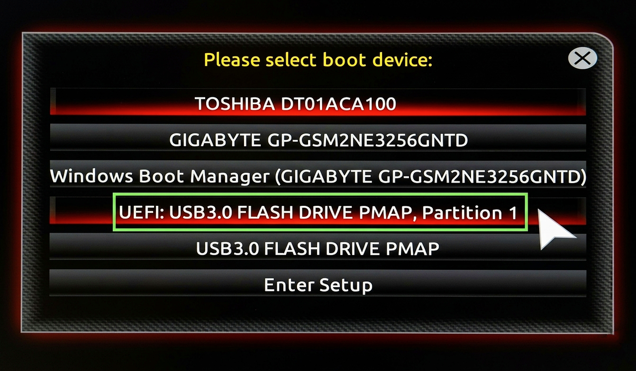 Select USB device