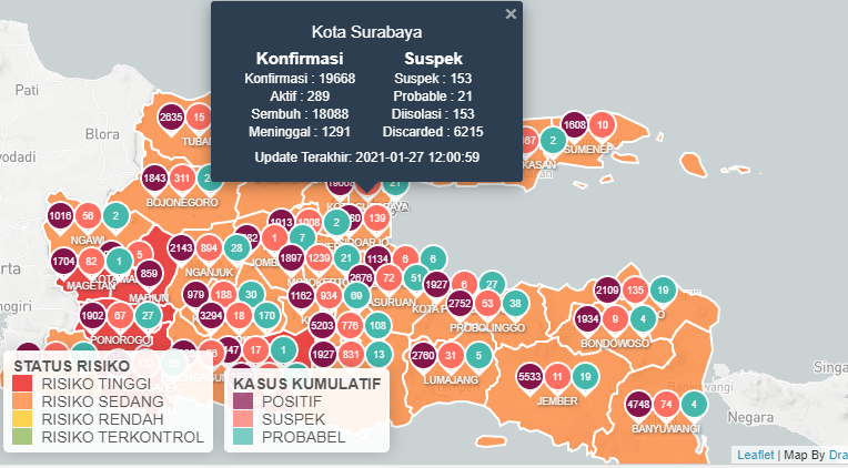 Update virus corona di Surabaya hari ini, Kamis (28/1/2021)