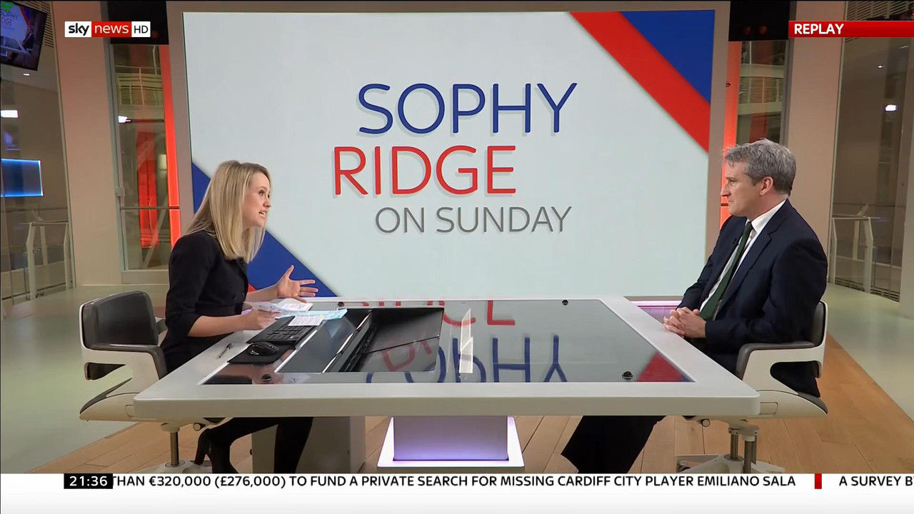 27 January - 21.30.00 - Sophy Ridge On Sunday. A new kind of pol