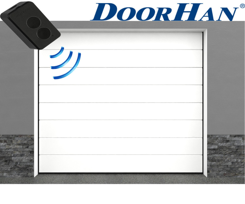 Garagentor Sektionaltor Tor 40mm Rheinweiß L-Sicke Glatt + Motor 2