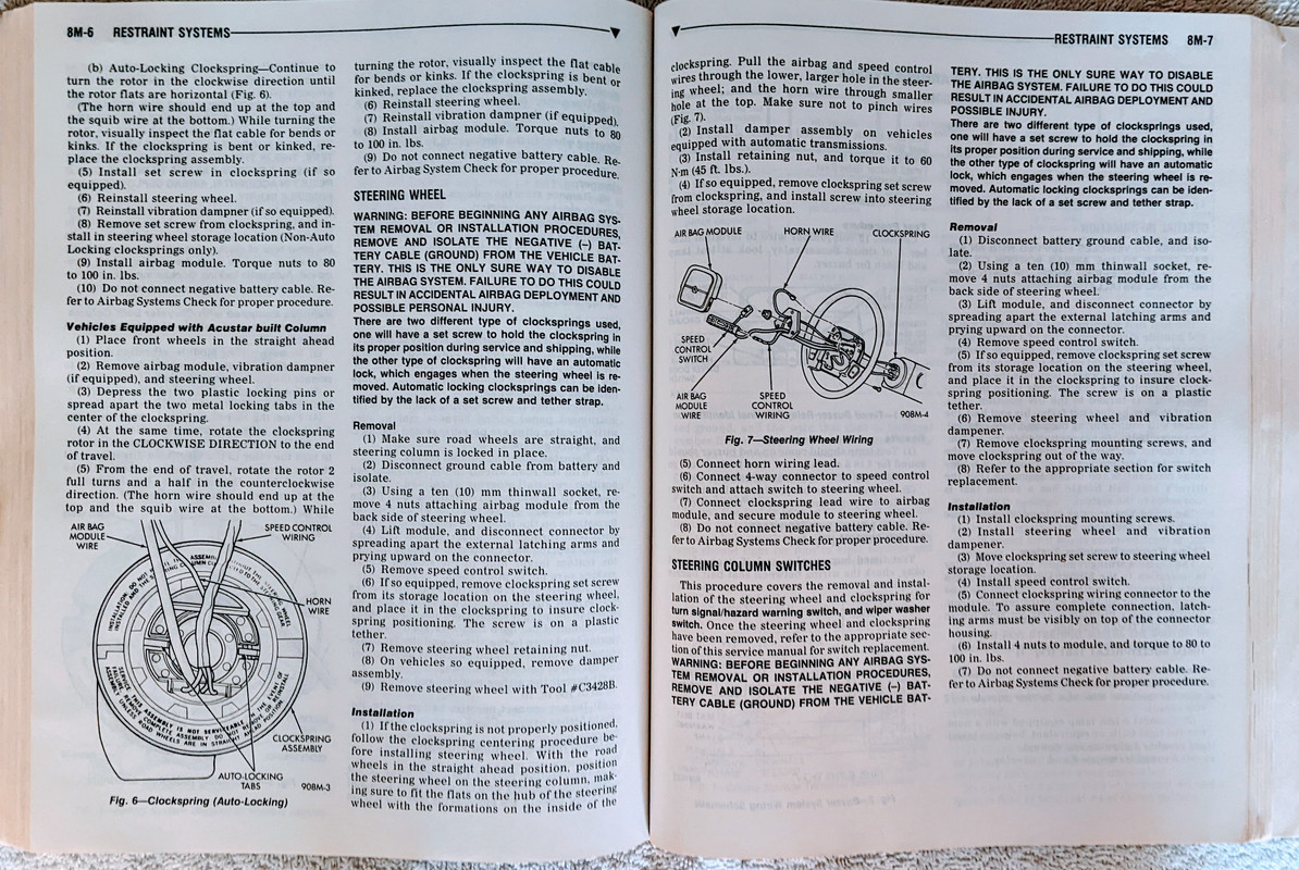 SRS-Clockspring Removal 2 90-93 AG-AJ