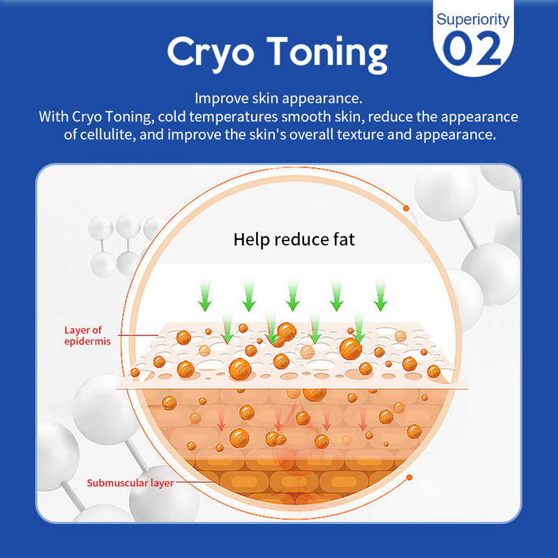 Cryo toning: smooths skin and reduces cellulite appearance